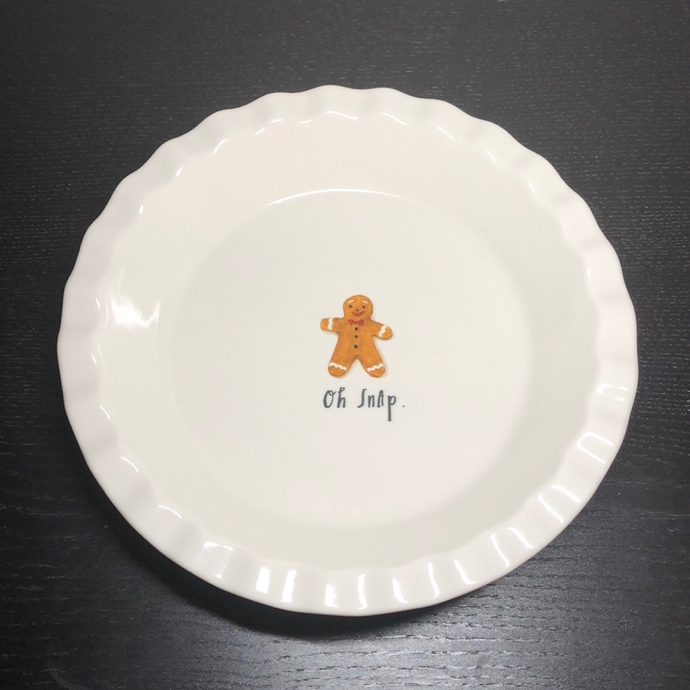 🆕 Rae Dunn Oh Snap Pie Plate Ginger Bread Man